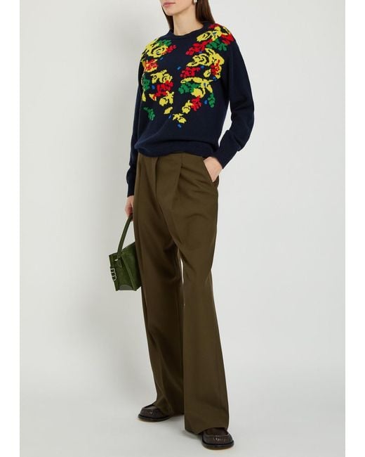 J.W. Anderson Blue Floral Wool Jumper