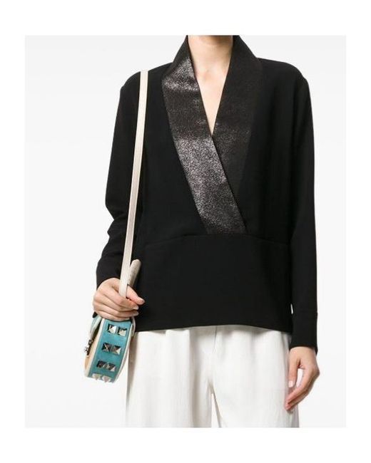 Alberto Biani Blue Crepe Blouse