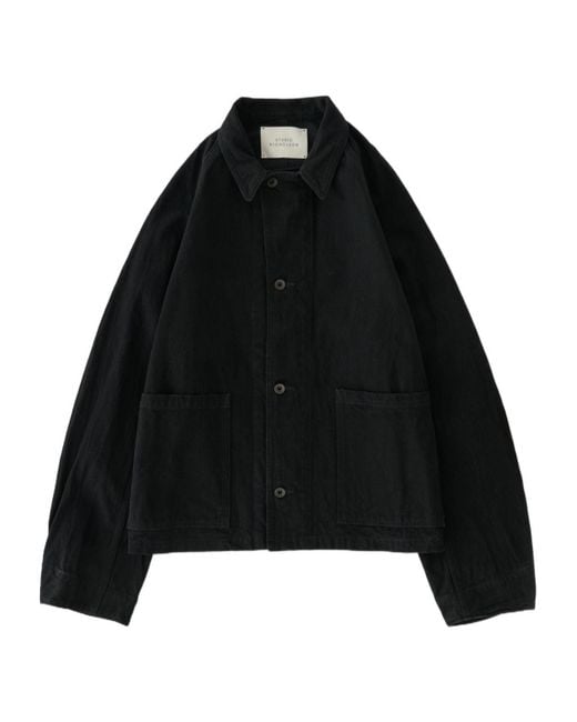 Studio Nicholson Black Long-Sleeved Casual Jacket for men