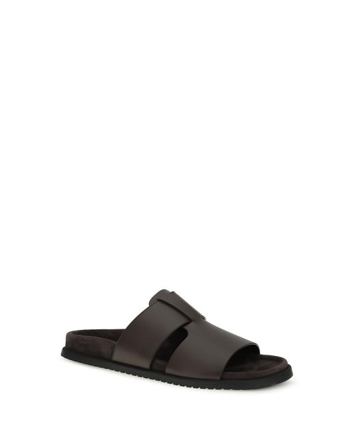 Dolce & Gabbana Brown Logo Detailed Slides for men