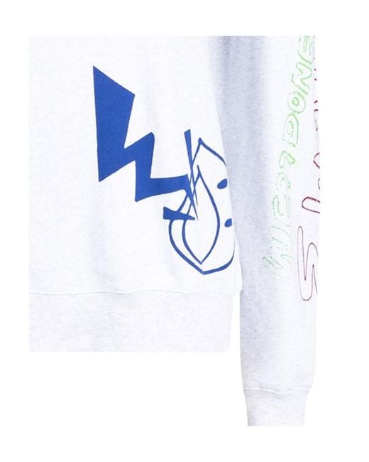 we11done White Graffiti Print Hoodie for men