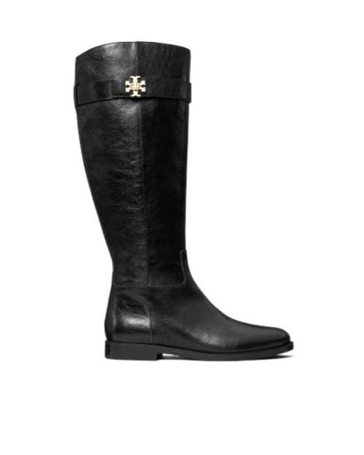 Tory Burch Black Logo Plaque Boots