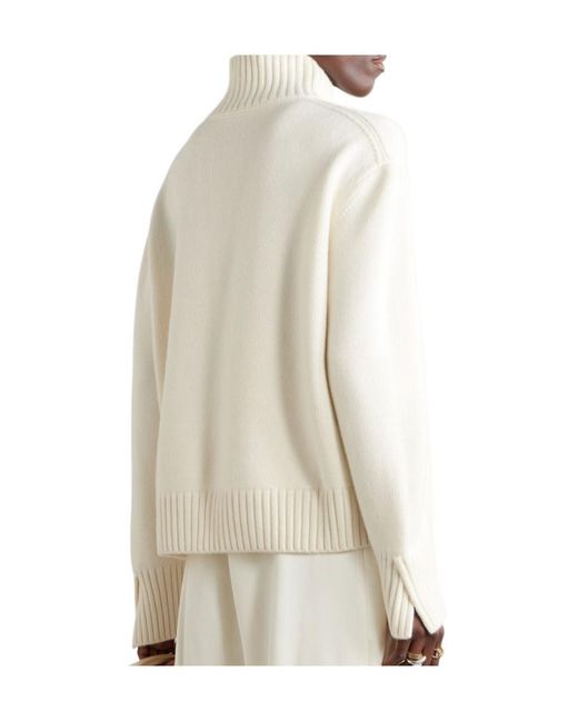 Loro Piana White Turtleneck Knitted Jumper