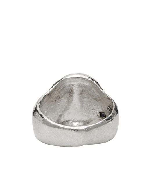 Our Legacy Metallic Sculpted Skull Ring for men