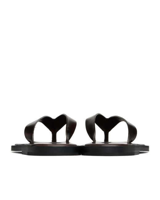 Auralee Brown Flat Flip-Flops