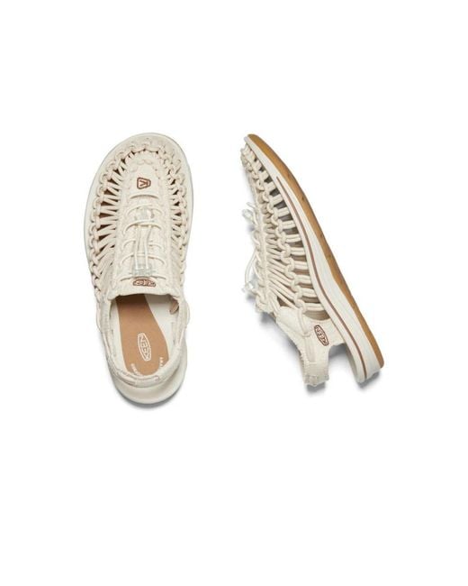 Keen White Uneek Flat Sandals