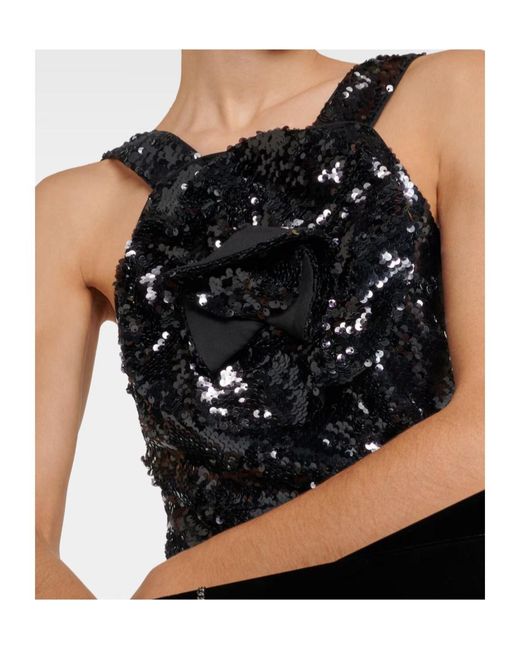 Roland Mouret Black Sequined Gown