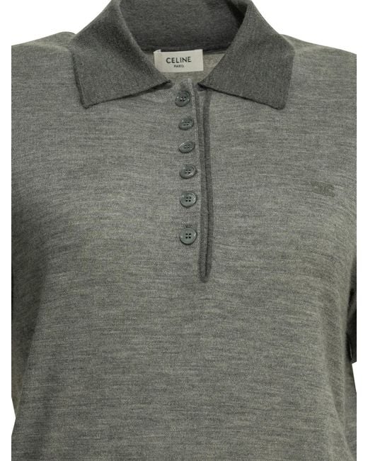 Céline Gray Short-Sleeved Polo Shirt