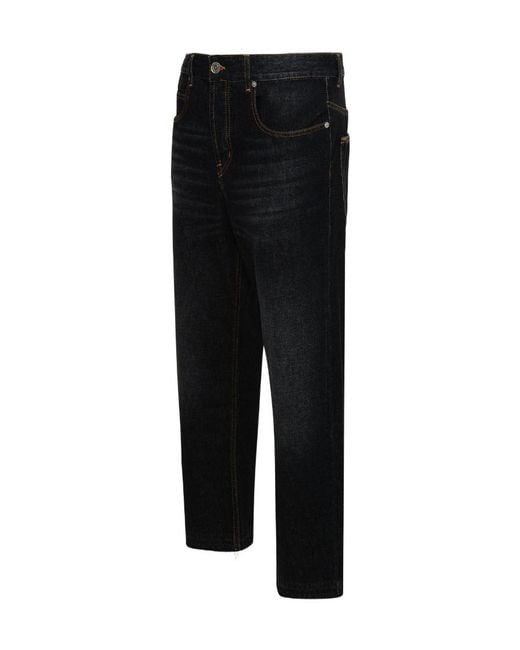 Isabel Marant Black Logo Patch Straight Leg Jeans for men