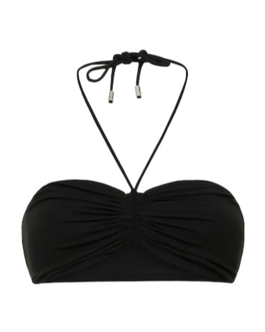 Michael Kors Black Stretch Plain Jersey Self-Tying Tube Top Sling