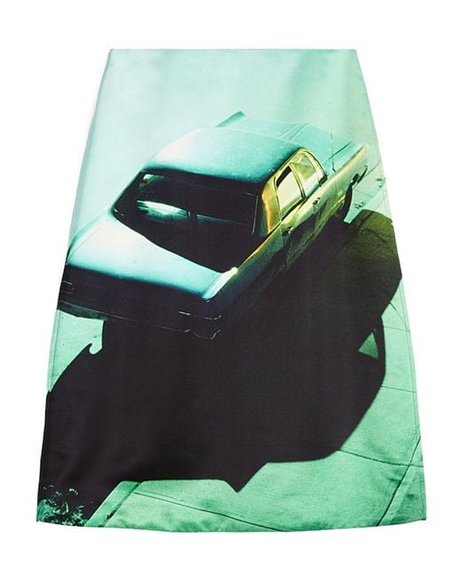 Jil Sander Green Printed Skirt