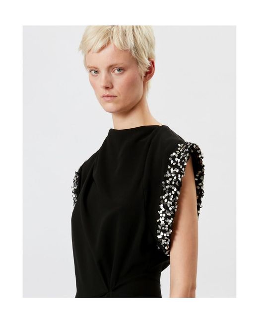 Isabel Marant Black Leronia Sequin-Embellished Midi Dress