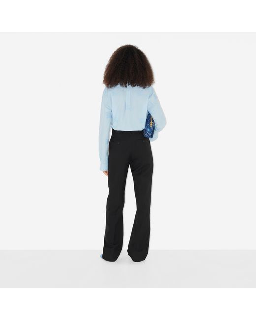 Burberry Blue Ekd Cotton Oversized Shirt