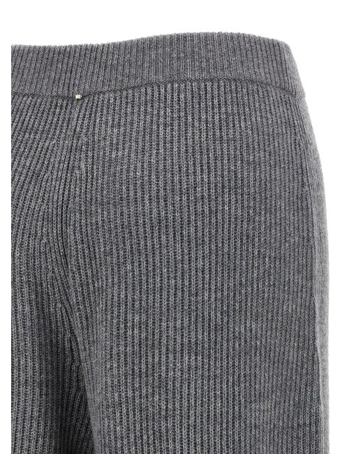 Sportmax Gray Ribbed Sella Pants