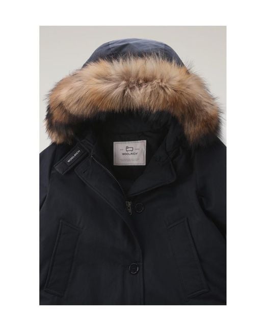 Woolrich Black Arctic Hooded Buttoned Jacket