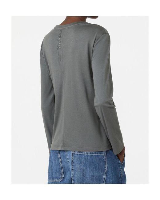 Max Mara Gray Smmfumetto Crew Neck Long-Sleeve Top