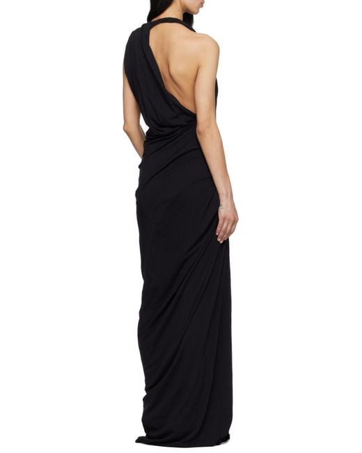 Entire studios Black Oaklyn Draped Halterneck Dress