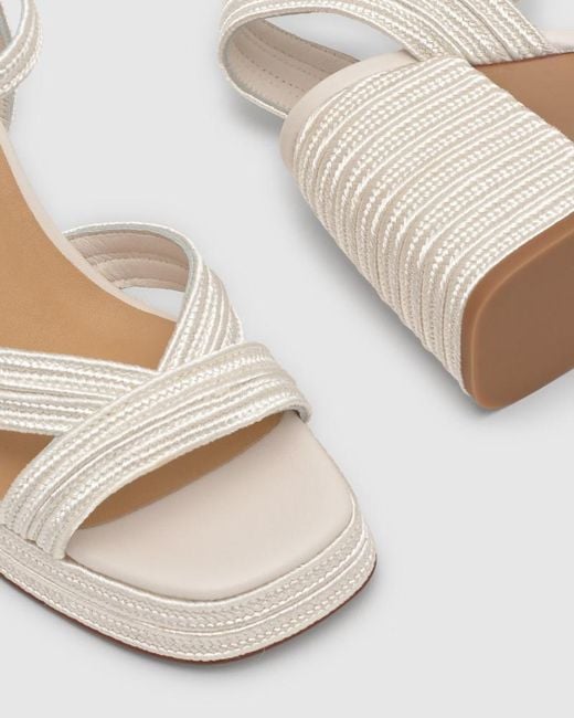 Castaner White Castañer Valle Interwoven Metallic Slingback Sandals