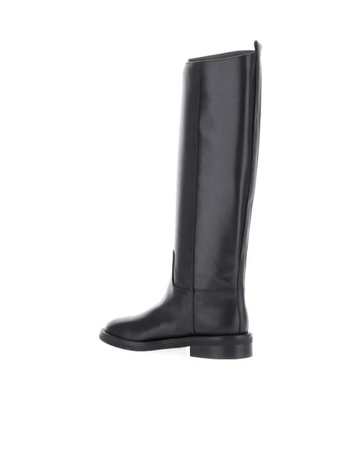 Via Roma 15 Black Round-Toe Boots