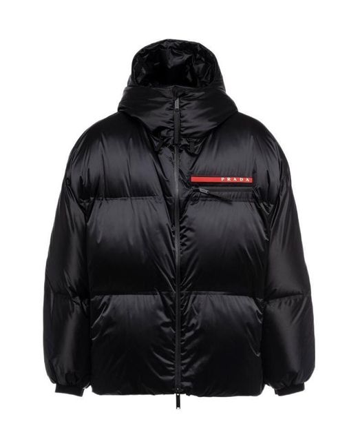 Prada Black Oversized Technical Re-Nylon Down Jacket