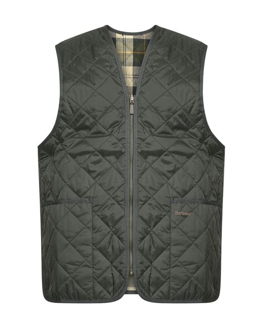 Barbour Green Quilted Zip-Up Vest for men