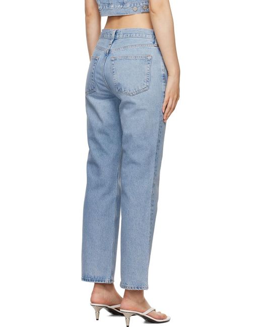 Agolde Blue Valen Mid-Rise Straight Leg Jeans