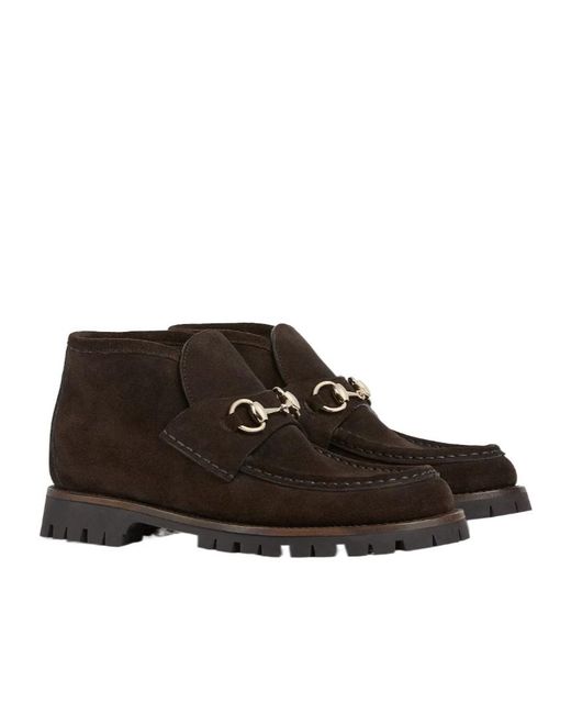 Gucci Brown Horsebit Ankle Boots