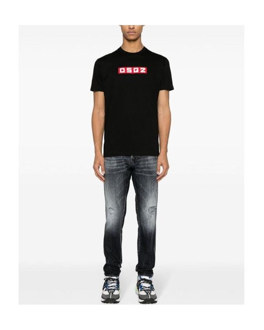 DSquared² Blue Cool Guy Distressed Slim-Leg Jeans for men