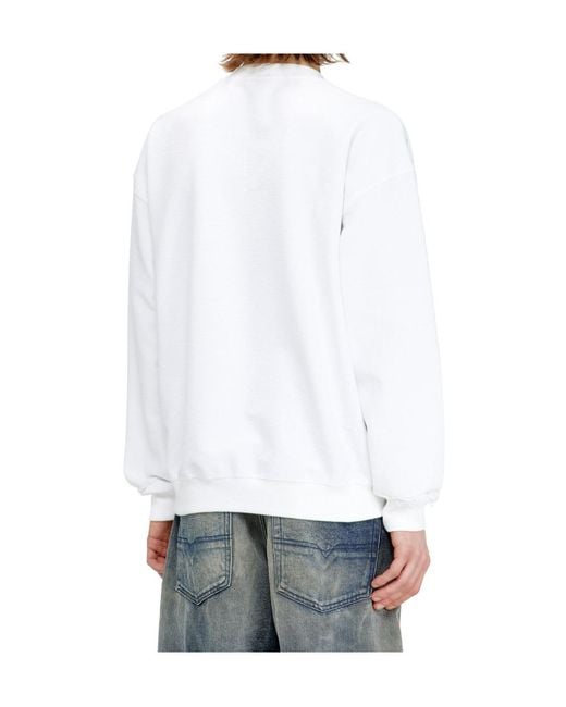 DIESEL White Boxt-V1 Logo-Detail Sweatshirt for men