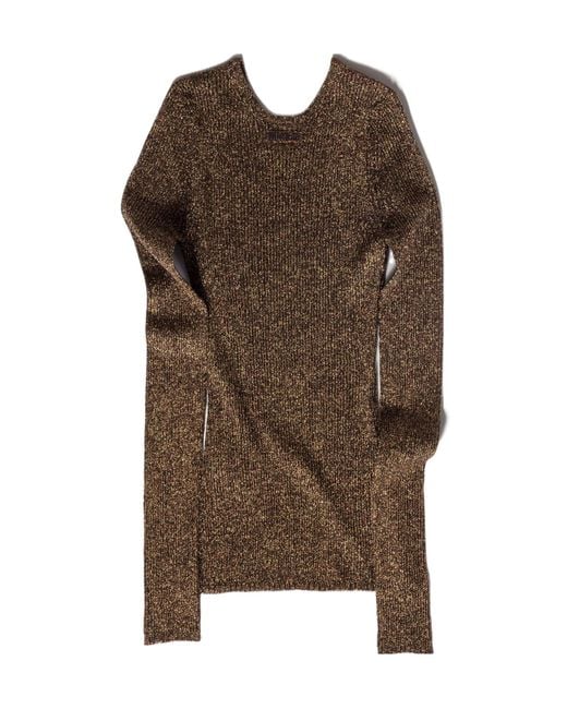Miu Miu Brown Crewneck Ribbed Jumper