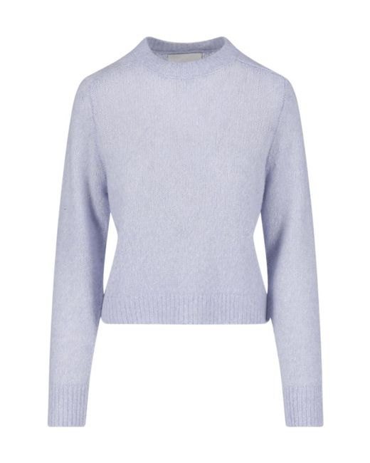 Lisa Yang Blue Solene Ribbed-Knit Crewneck Jumper