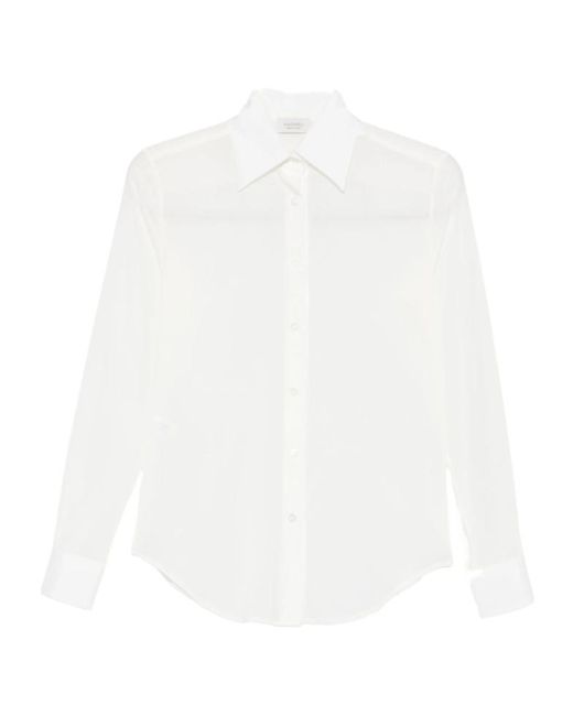 Mazzarelli White Button-Down Long-Sleeved Shirt