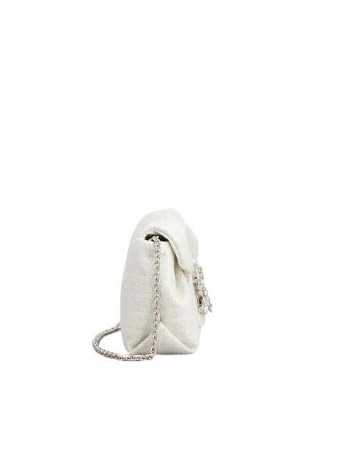 Roger Vivier White Efflorescence Sequins Micro Bag