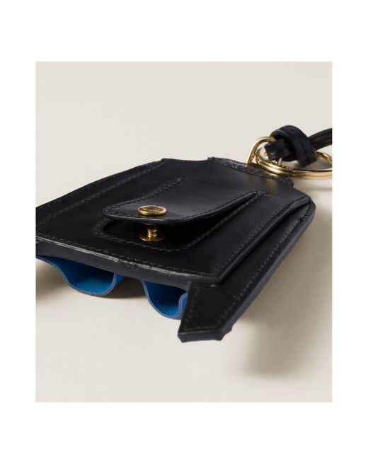 Miu Miu Blue Logo-Printed Trick Keychain