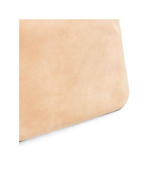 MANU Atelier White Suede Shoulder Bag