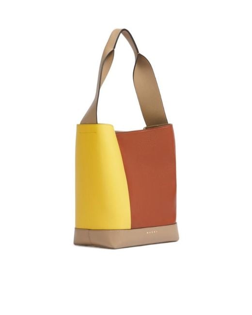 Marni Orange Pod 2.0 Colorblock Shoulder Bag