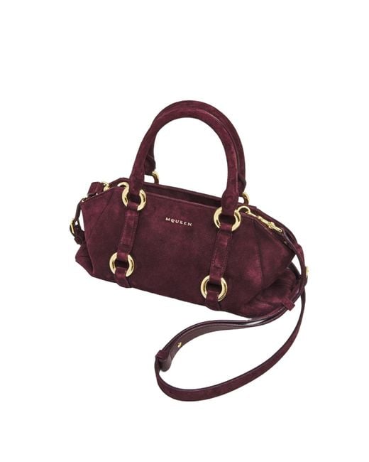 McQueen Purple Farringdon Small Tote Bag