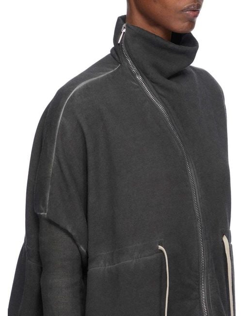 Rick Owens Black High-Neck Long-Sleeved Sweatshirt