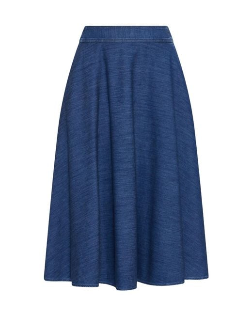 Marella Blue Figura Denim Circle Skirt