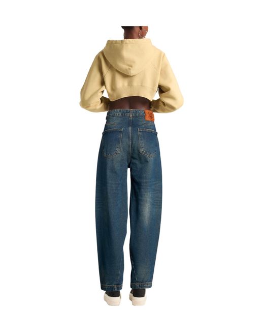 MAX&Co. Blue Dark-Colored Minimalist Loose-Fit Jeans