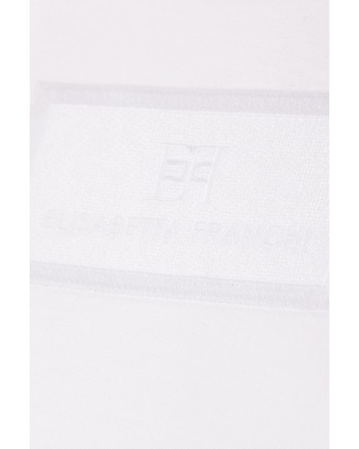 Elisabetta Franchi White Embroidered Jersey T-Shirt
