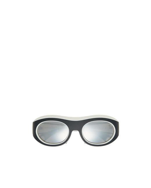 Moncler White Ramillon Oval Sunglasses for men