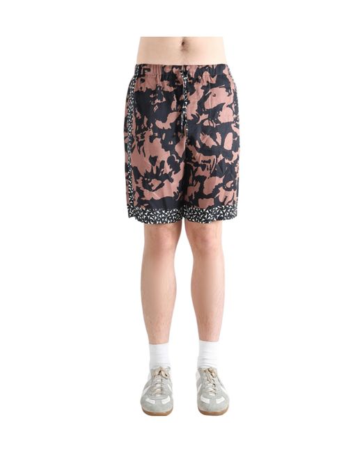 Dries Van Noten Red All-Over Patterned Drawstring Swim Shorts for men