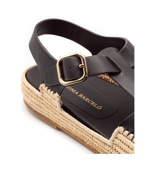 Paloma Barceló Brown Paloma Barceló Braided Platform Flat Sandals