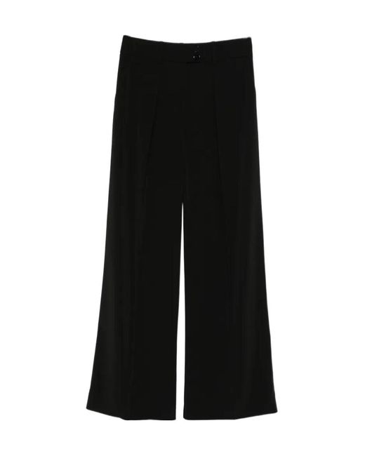 Patrizia Pepe Black Button Pleated Trousers