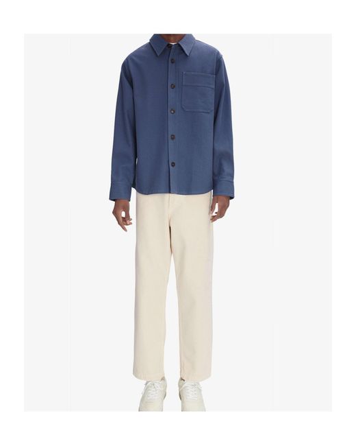 A.P.C. Blue Buttoned Long-Sleeved Shirt for men