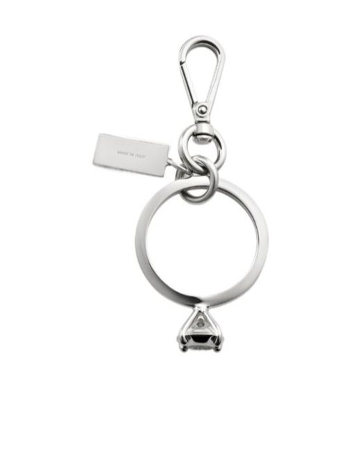 MM6 by Maison Margiela White Polished Palladium Clip Keyring for men