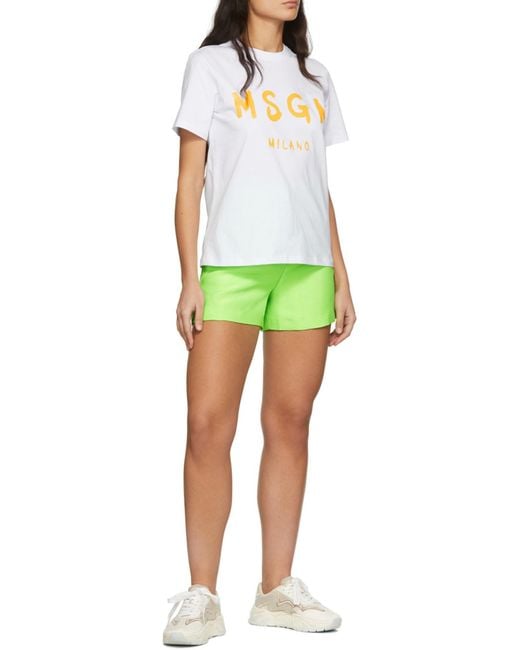 MSGM Green Viscose Shorts