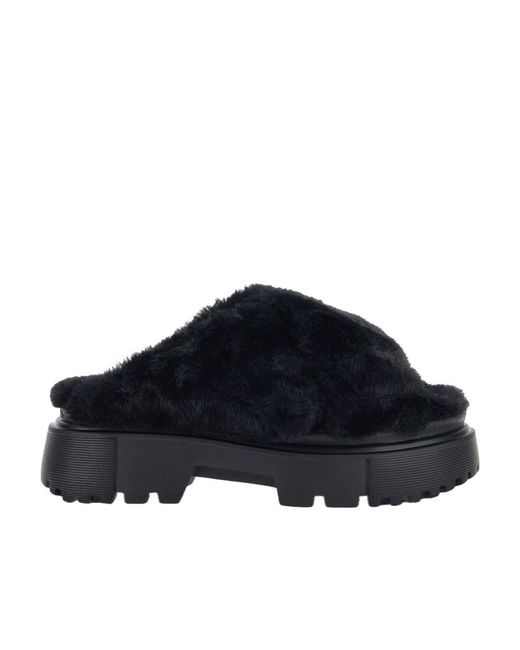 Hogan Blue Open Toe Slip On Sandals