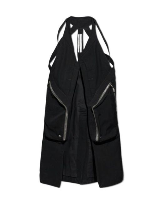 Rick Owens Black Pocket Detailed Vest for men